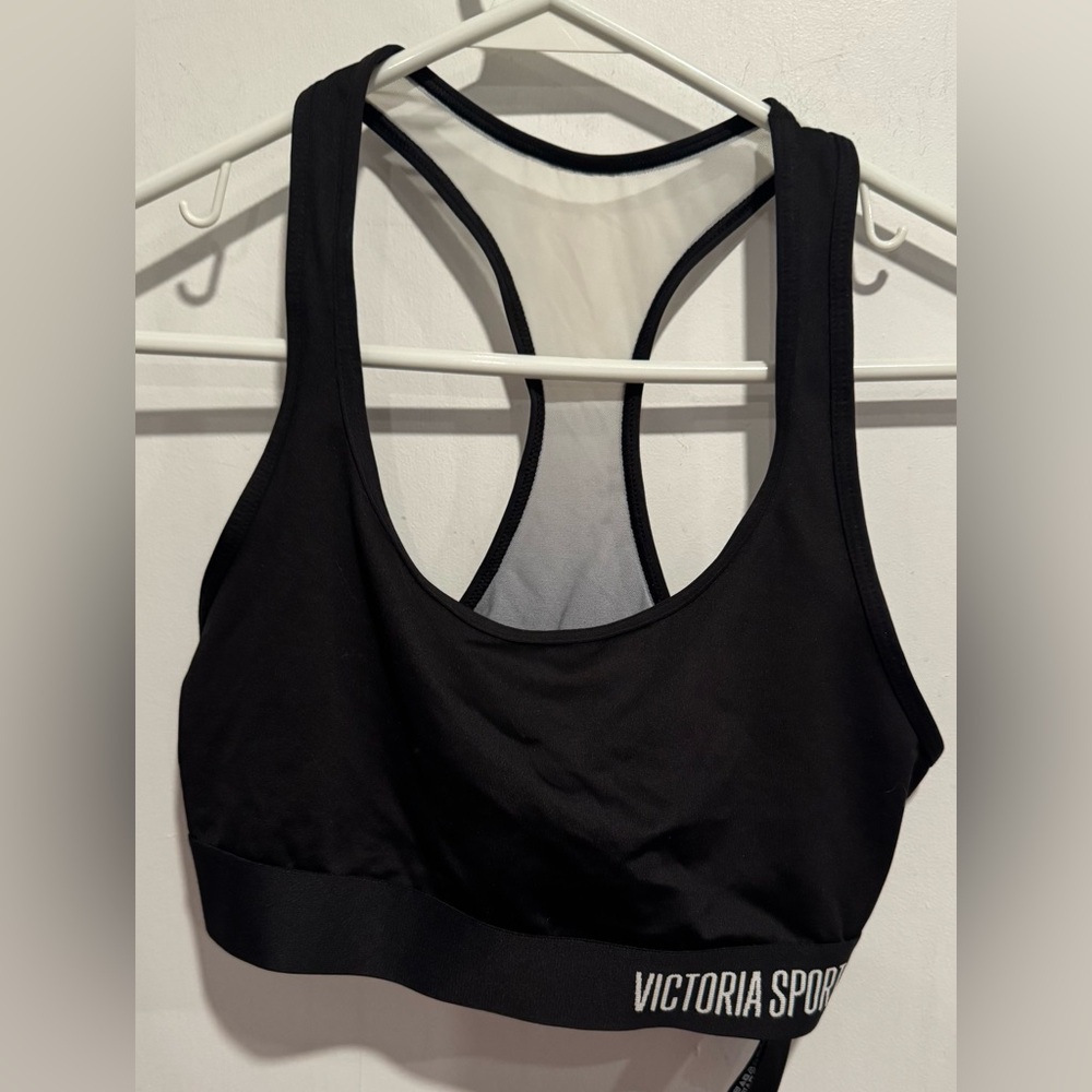 Victoria's Secret Sport The Player Racerback SportsBra black ombre gym running S